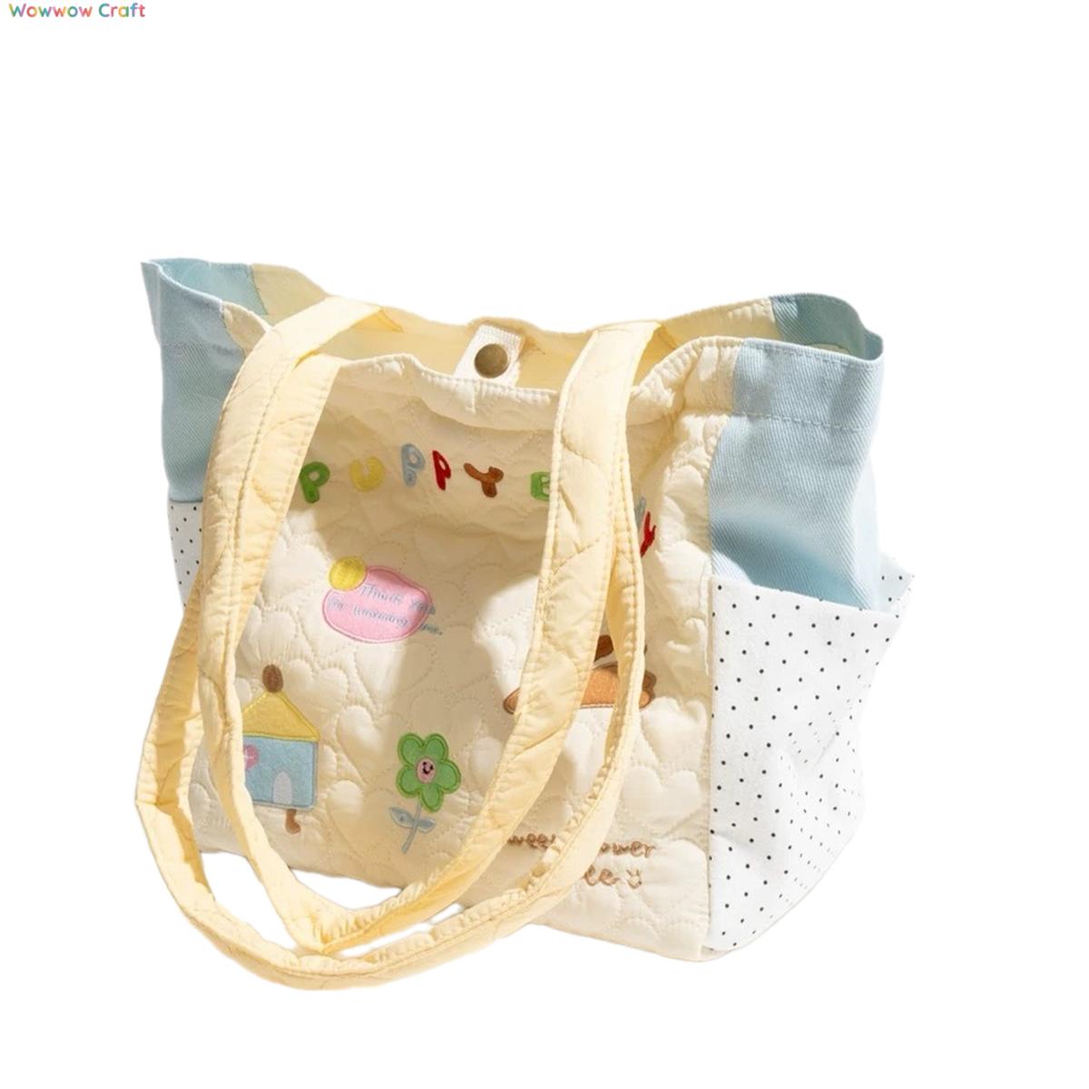 Shoulder Bags,Totes,Puppy Embroidered Tote Bag - Large Capacity Autumn and Winter Tote Bag Shoulder Bag